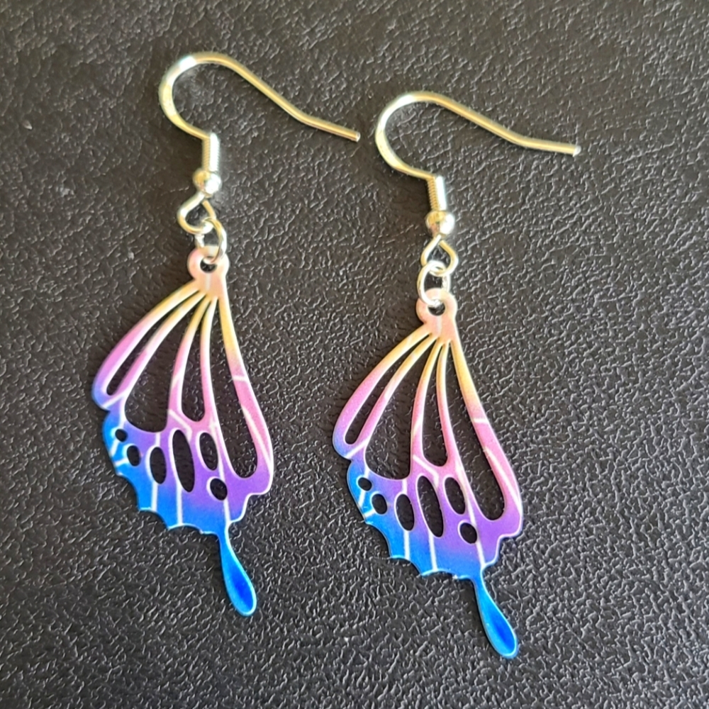 Iridescent Butterfly Wing Earrings